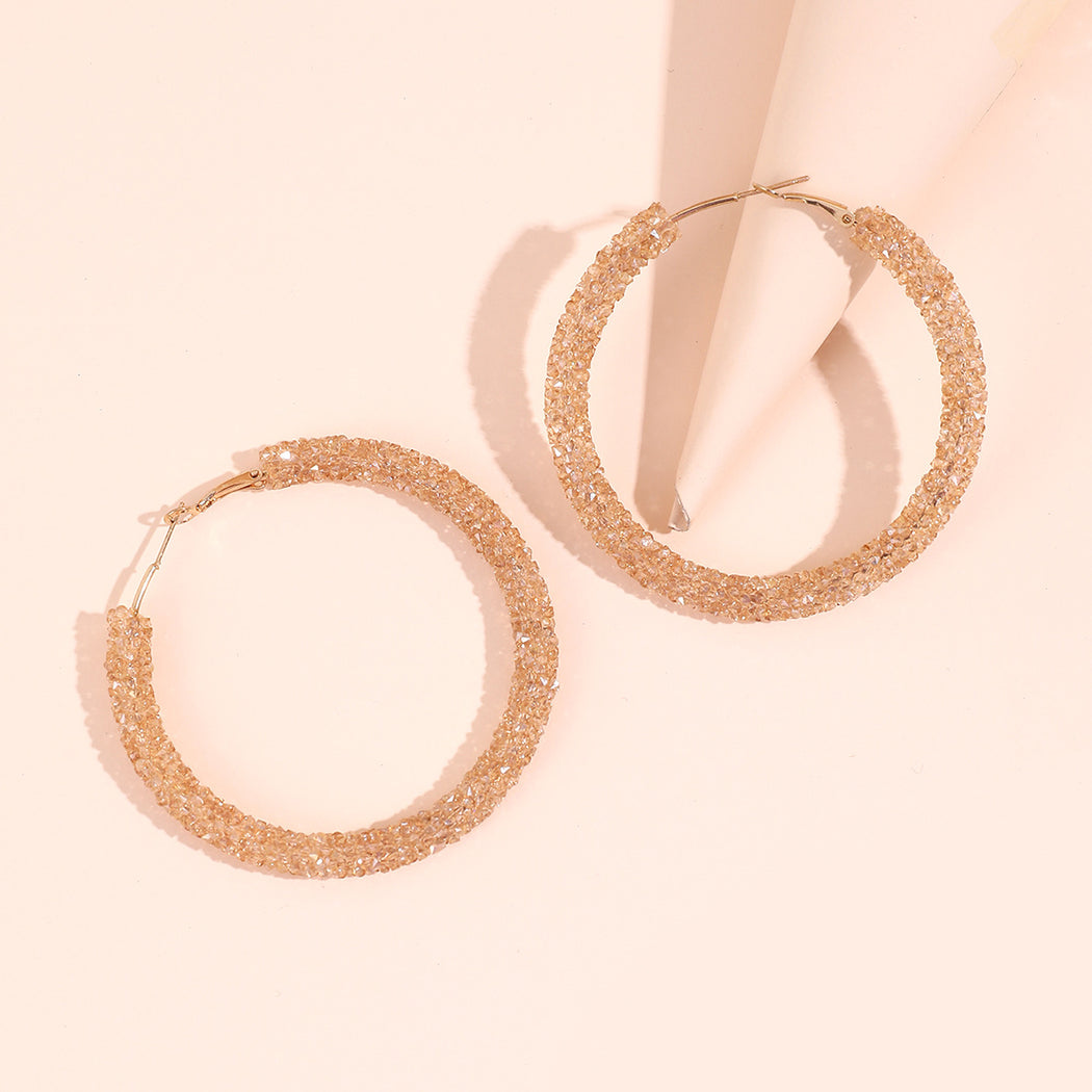 Earedge - Multicolor Rhinestone Hoop Earrings