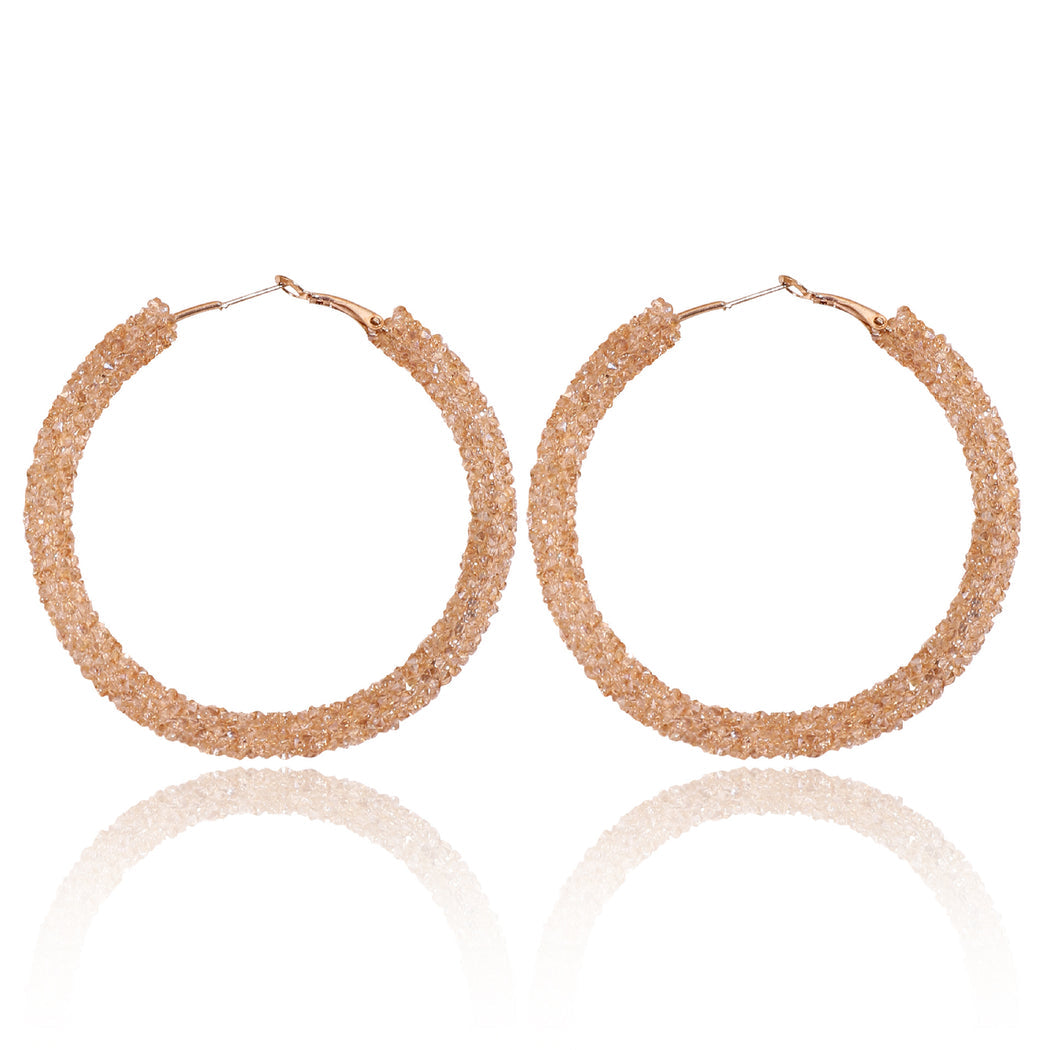 Earedge - Multicolor Rhinestone Hoop Earrings