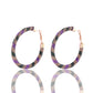 Earedge - Multicolor Rhinestone Hoop Earrings