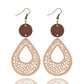 Earedge - Openwork Teardrop Drop Earrings