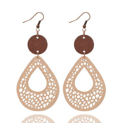 Earedge - Openwork Teardrop Drop Earrings