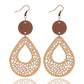 Earedge - Openwork Teardrop Drop Earrings