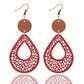 Earedge - Openwork Teardrop Drop Earrings