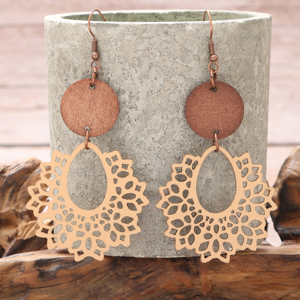 Earedge - Scalloped Filigree Drop Earrings