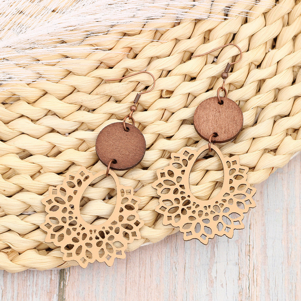 Earedge - Scalloped Filigree Drop Earrings