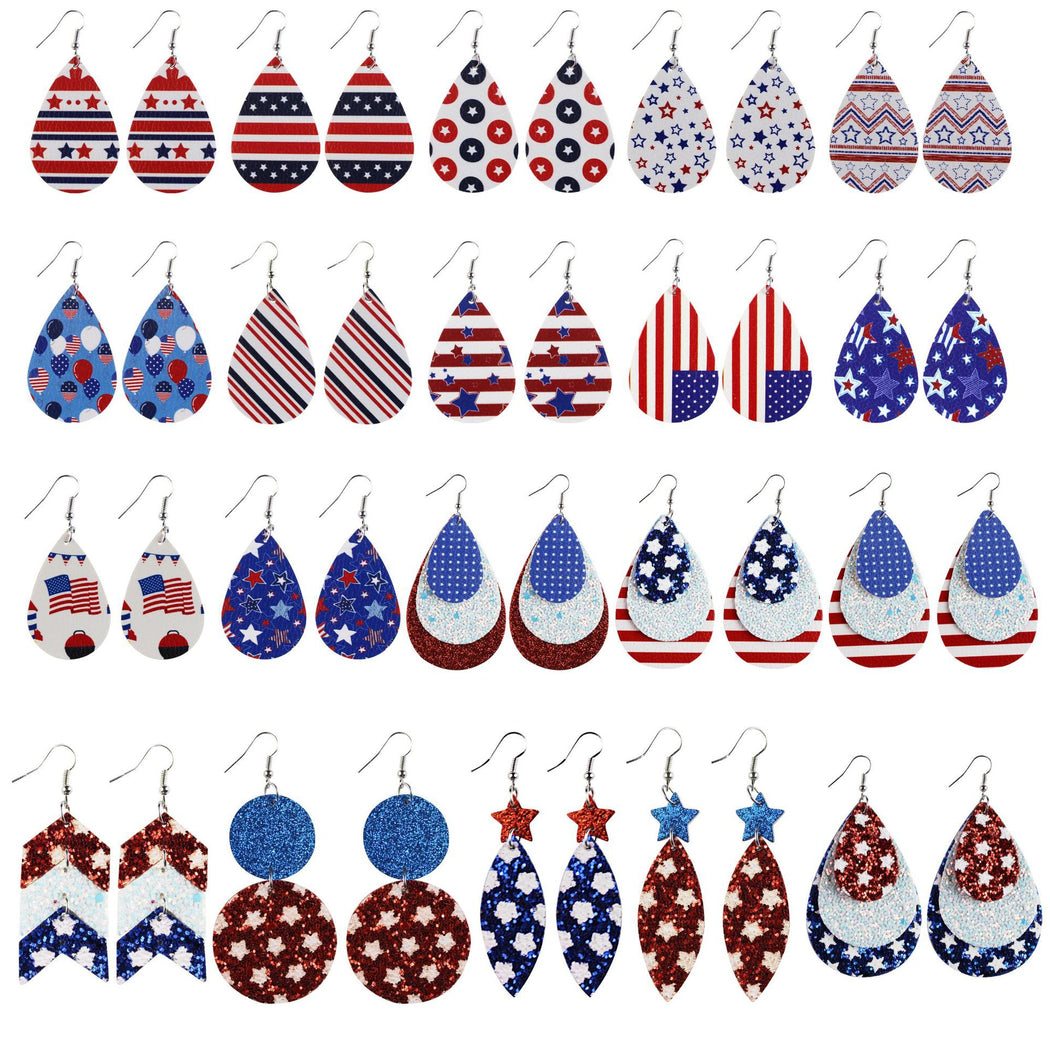 Earedge - Patriotic Star Stripe Earrings