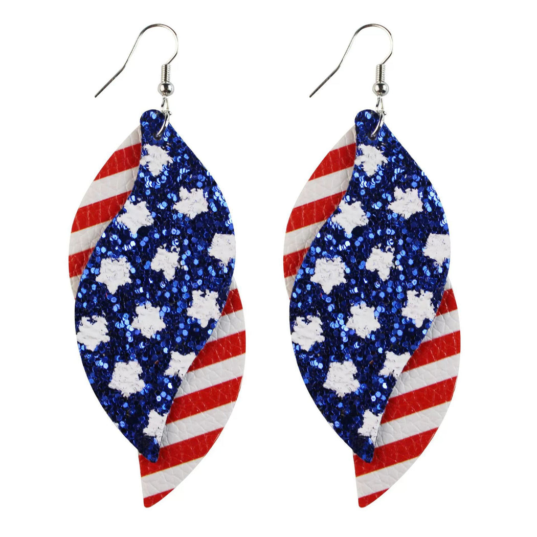 Earedge - Patriotic Star Stripe Earrings