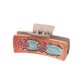 Turquoise cactus hair claw on white background