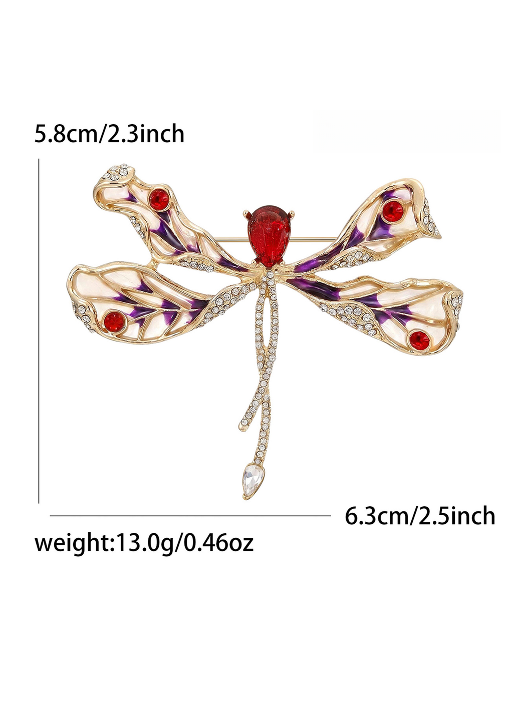 Brovia - Insect Shape Rhinestone Dragonfly Brooch