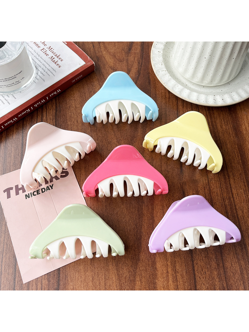 Beau - Modern Colorblock Ring Plastic Claw Clip
