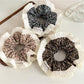 Gifty - Floral Print Pleated Lace Trim Fabric Scrunchie