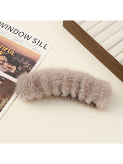 Beau - Soft Solid Color Curved Banana Claw Clip