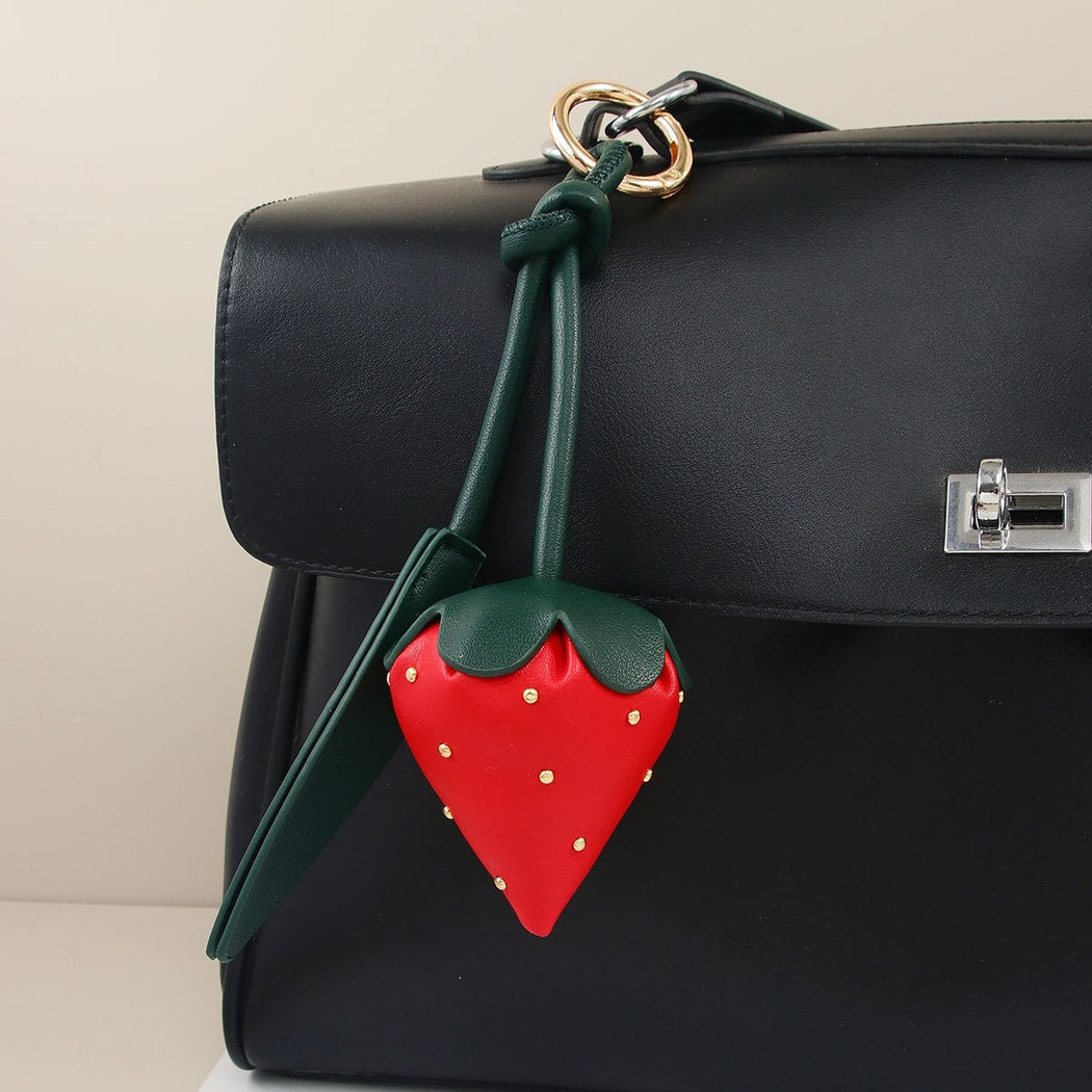 Keypus - Strawberry Artificial Leather Alloy Keychain