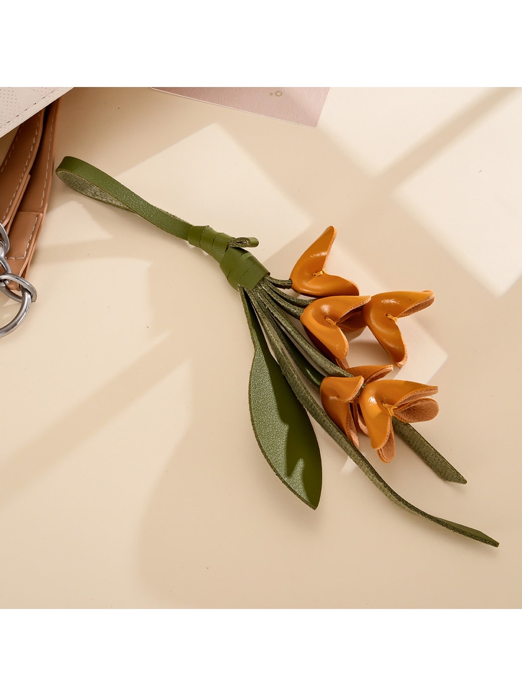 Keypus - Faux Leather Osmanthus Flower Bag Charm