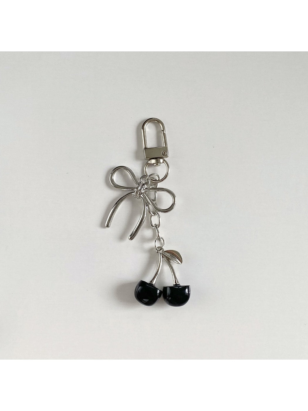 Keypus - Alloy Plastic Cherry Bow Lanyard Keychain