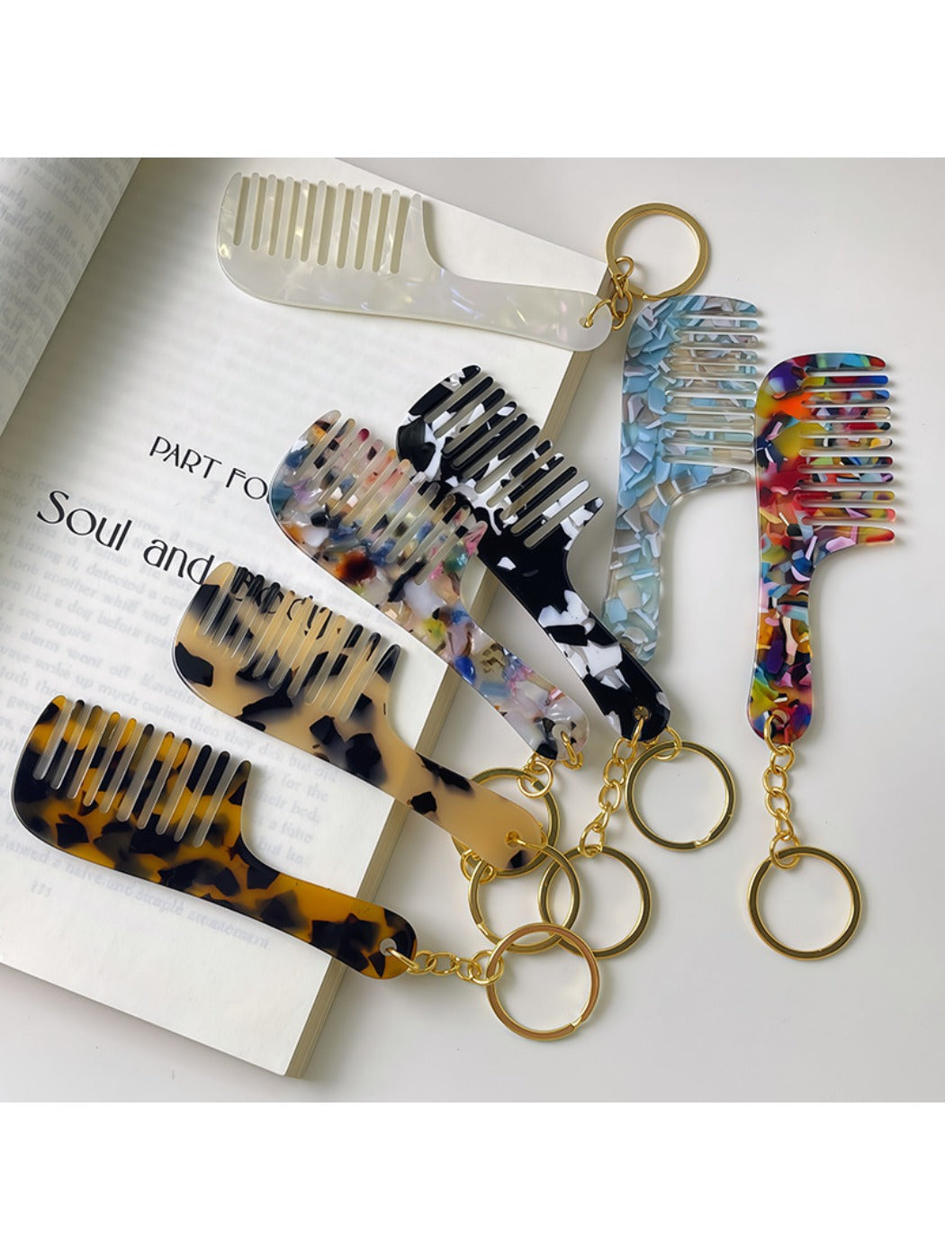 Keypus - Acetate Comb Charm Keychain