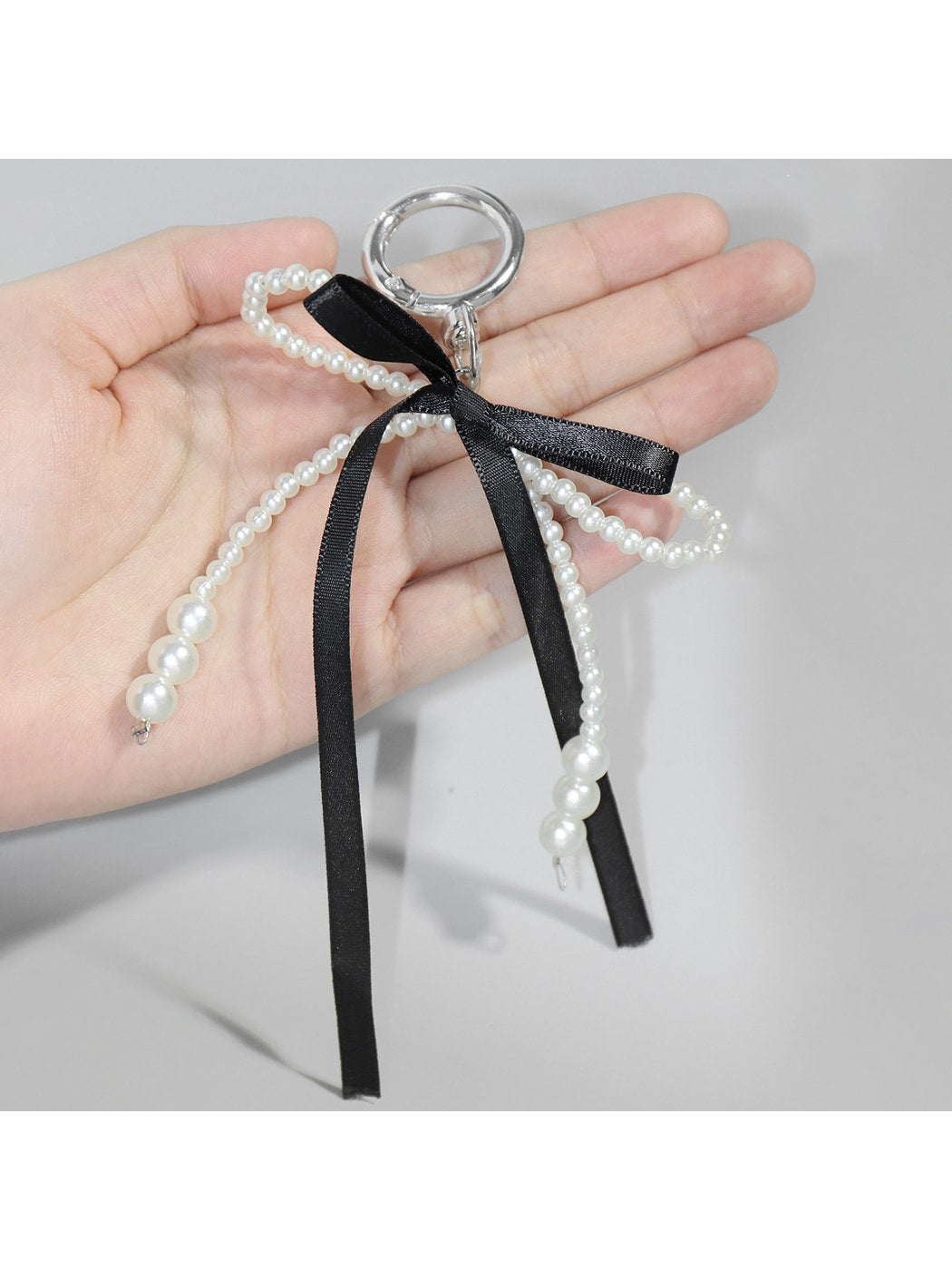 Keypus - Beaded Ribbon Bow Pendant Key Ring Keychain