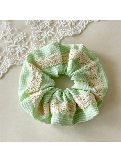 Gifty - Plaid Lace Trim High Stretch Hair Tie