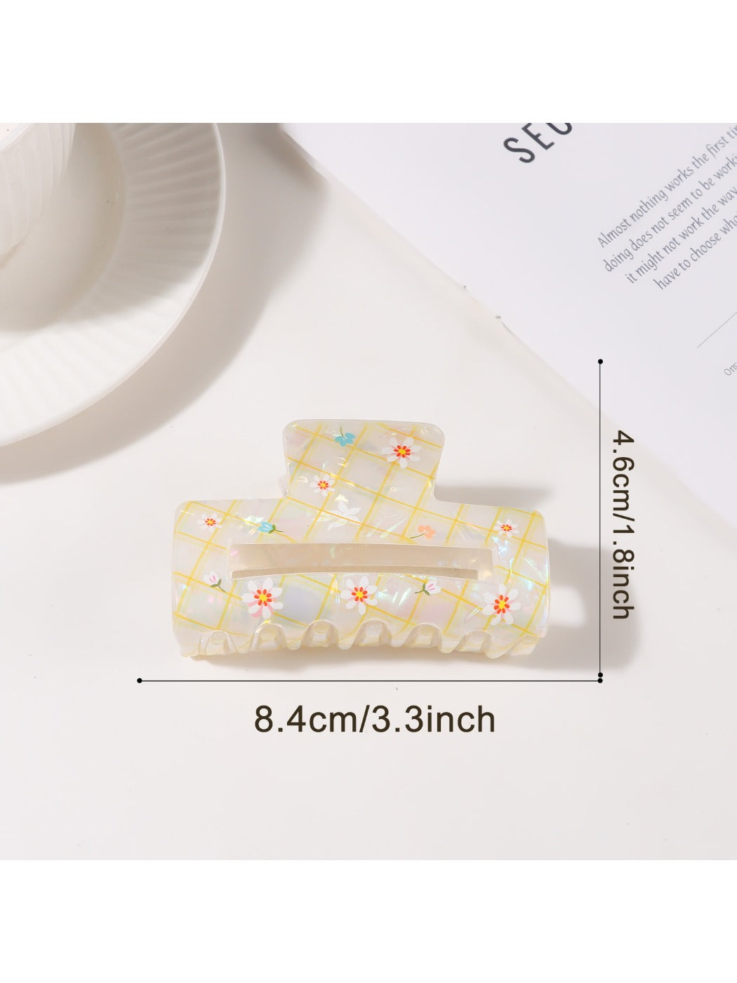 Beau - Elegant Plaid Square Hair Claw Clip