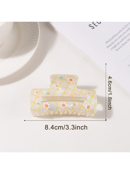 Beau - Elegant Plaid Square Hair Claw Clip