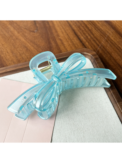 Beau - Large Bow Ring Detail Geometric PC Claw Clip