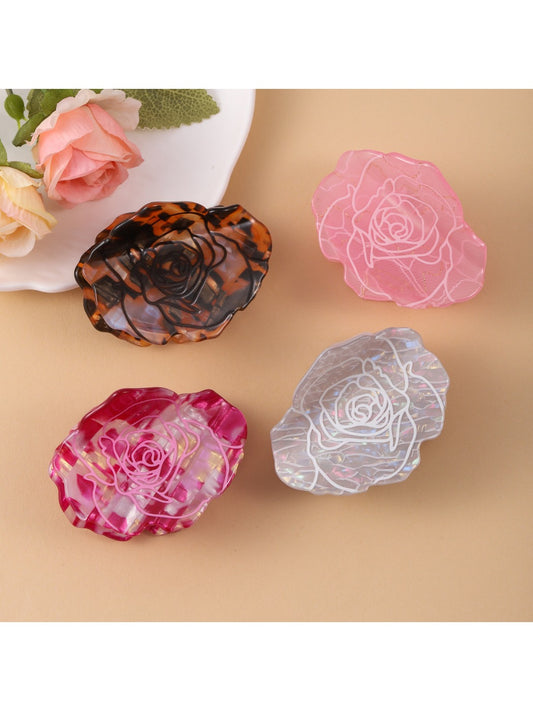 Beau - Elegant Rose Patterned Hair Claw Clip