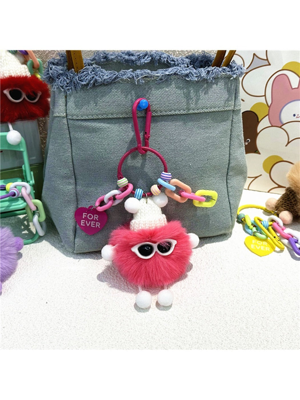 Keypus - Plush Pompom Bag Charm