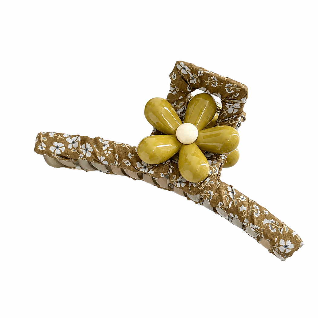 Beau - Floral Print Flower Hair Claw