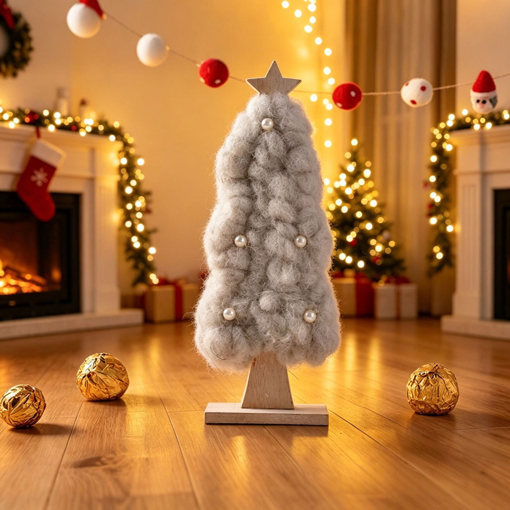 Gray tabletop tree, front view