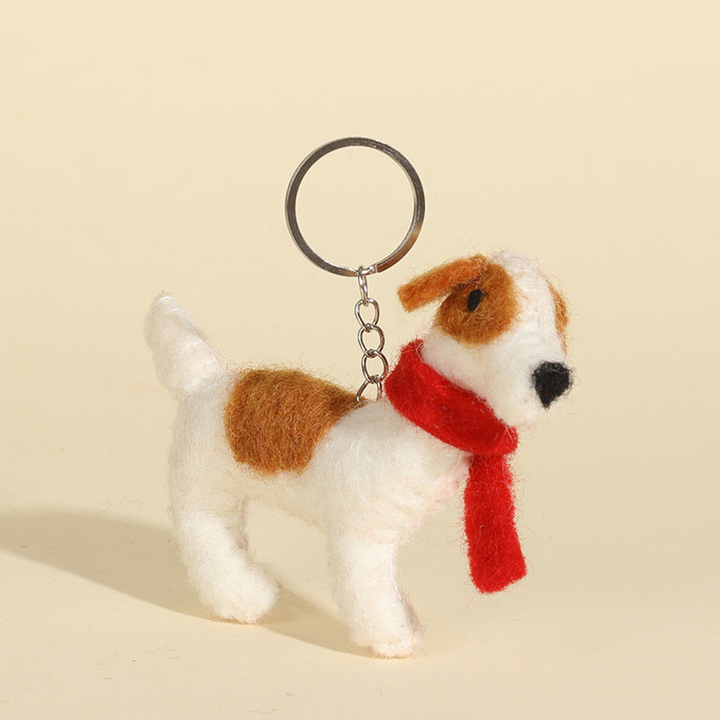 Jack Russell terrier character keychain, front view