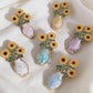 Sunflower vase pattern brooch, alternate view 2