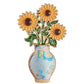 Sunflower vase pattern brooch, alternate view 5