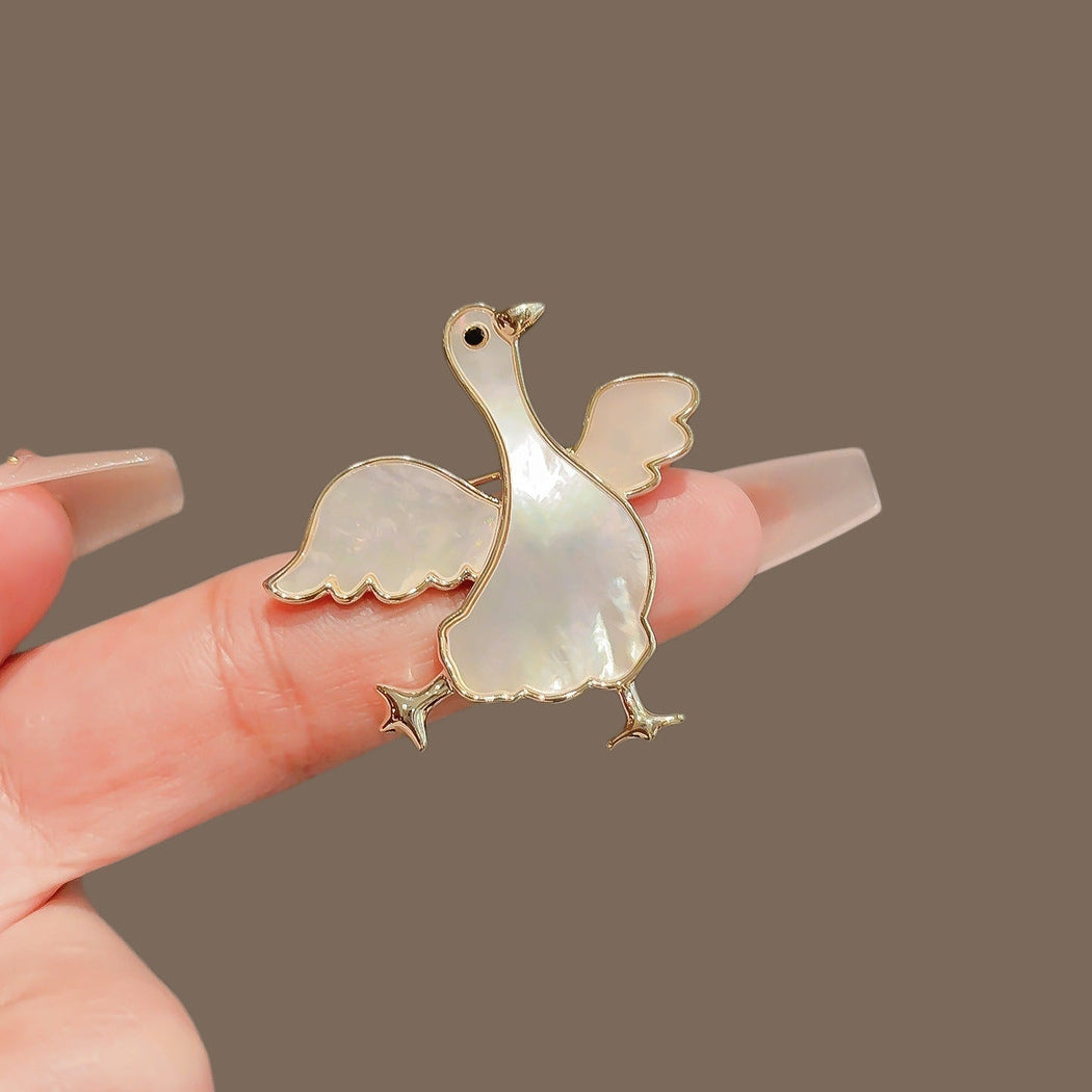 Winged goose iridescent brooch, alternate view 2