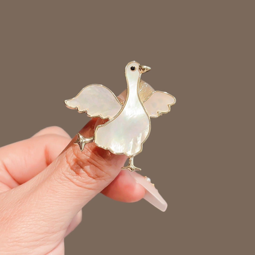 Winged goose iridescent brooch, alternate view 3
