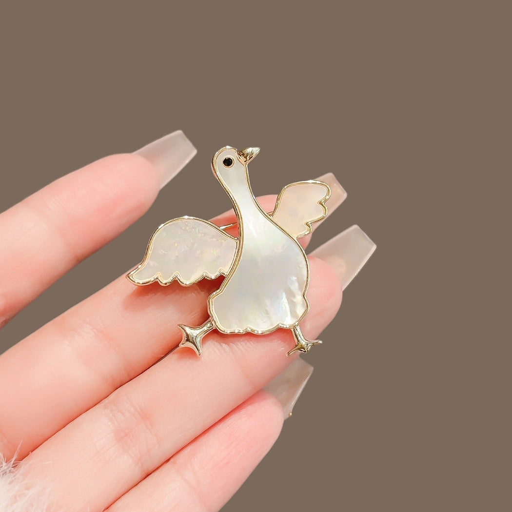 Winged goose iridescent brooch, alternate view 4