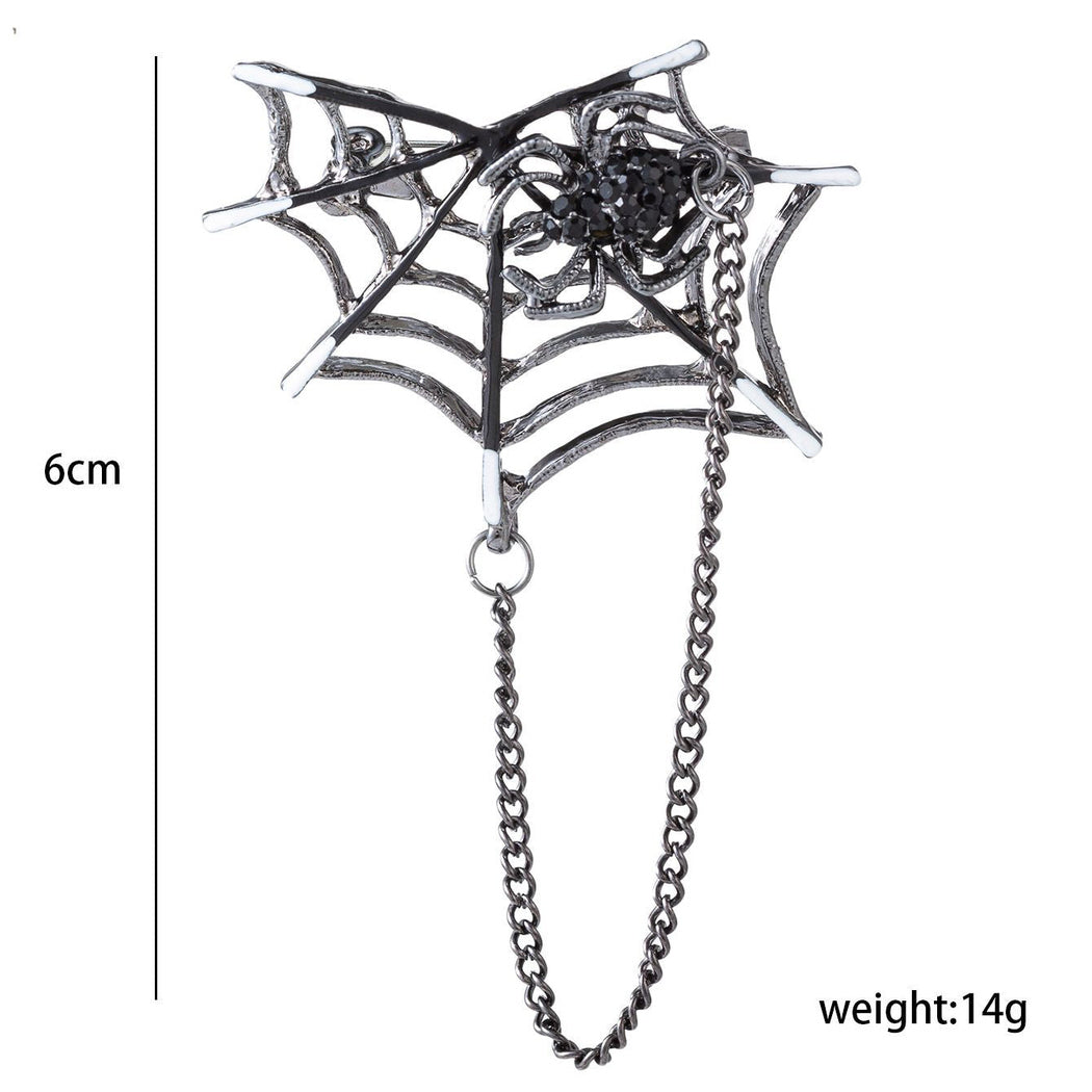 Halloween spiderweb drape chain brooch, alternate view 2