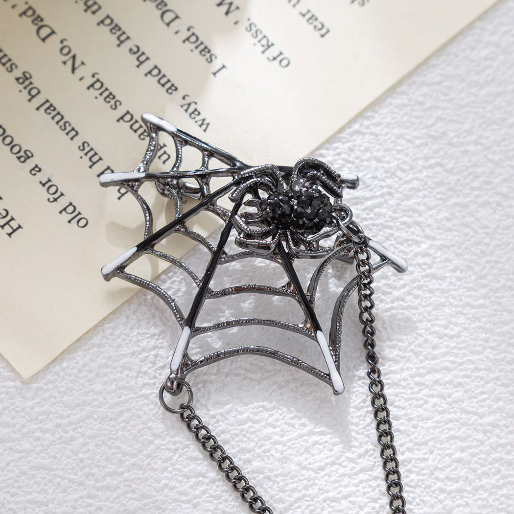 Halloween spiderweb drape chain brooch, alternate view 6