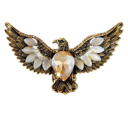 Antique gold eagle brooch, front view