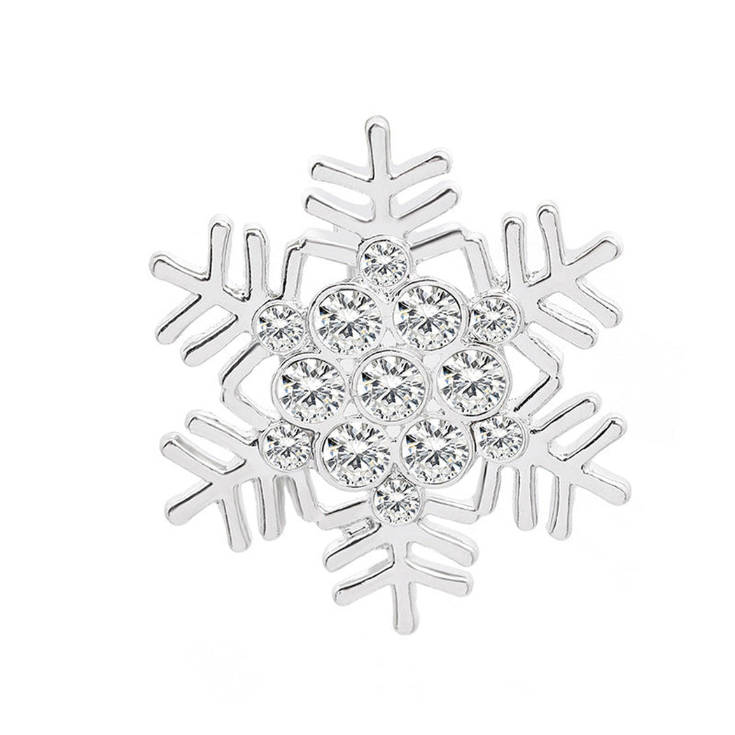 Round-center snowflake brooch, front view