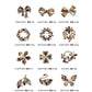 Burgundy openwork brooch, dimensions view