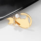 Sitting cat bow detail brooch, alternate view 2