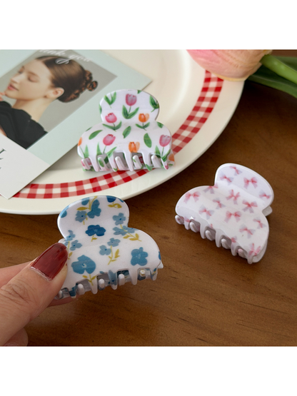 Beau - Sweet Floral Print Acetate Claw Clip