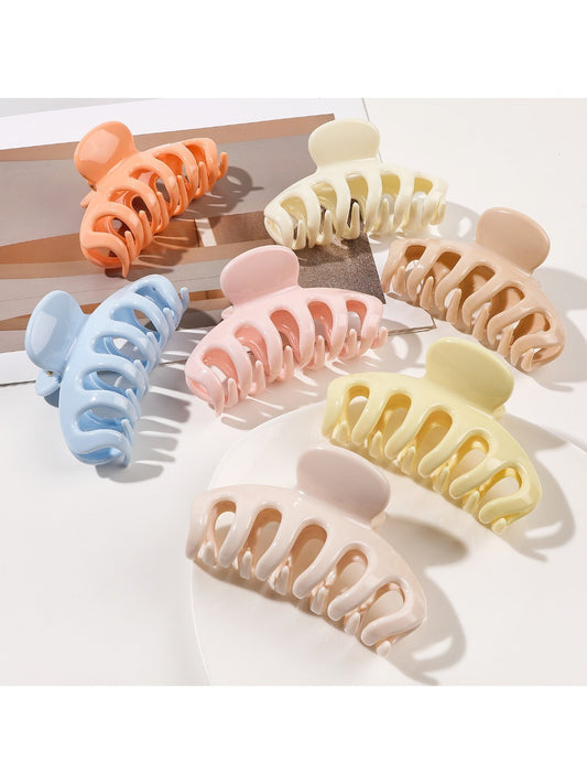 Beau - Solid Color Pumpkin Shaped Claw Clip