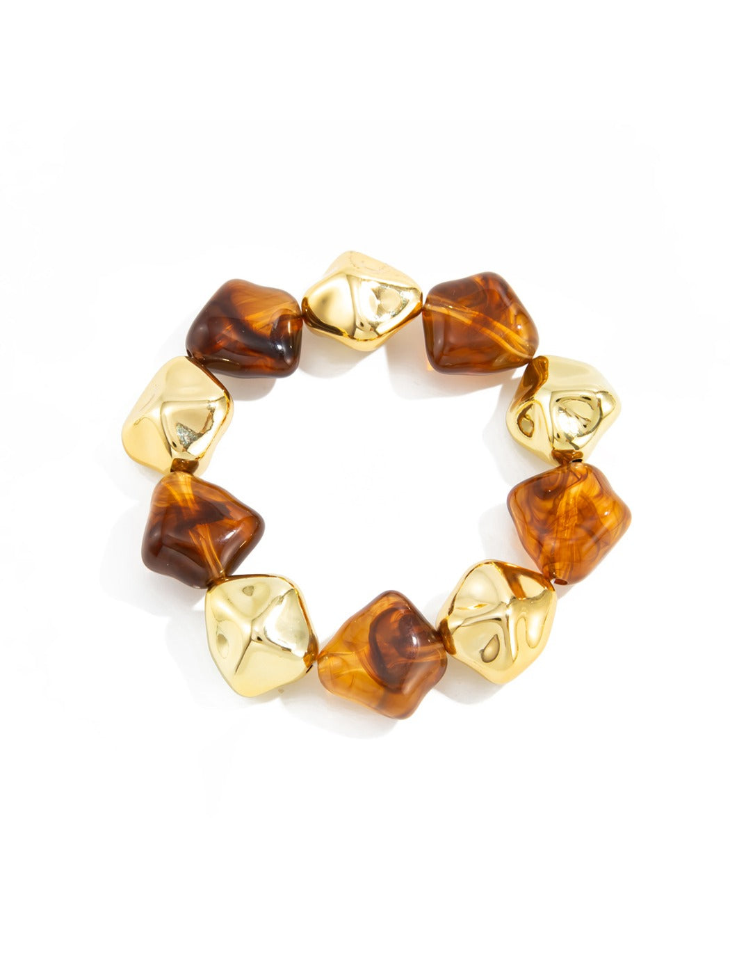 Lovra vintage beaded link bracelet displayed with complementary jewelry pieces