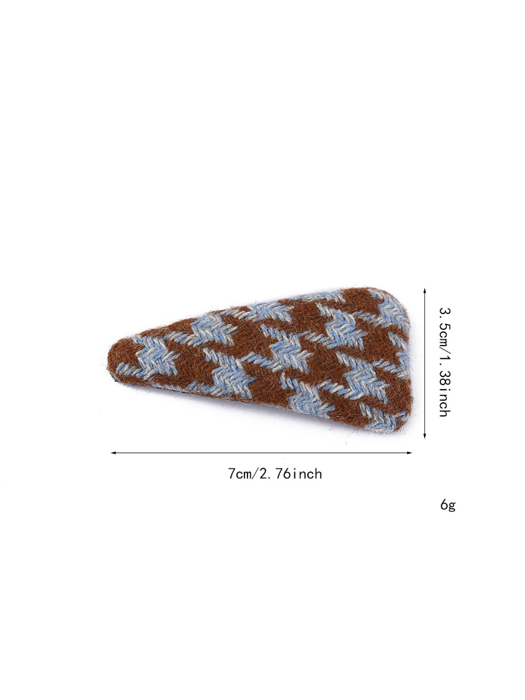 Beau - Geometric Oval Houndstooth Hair Clip