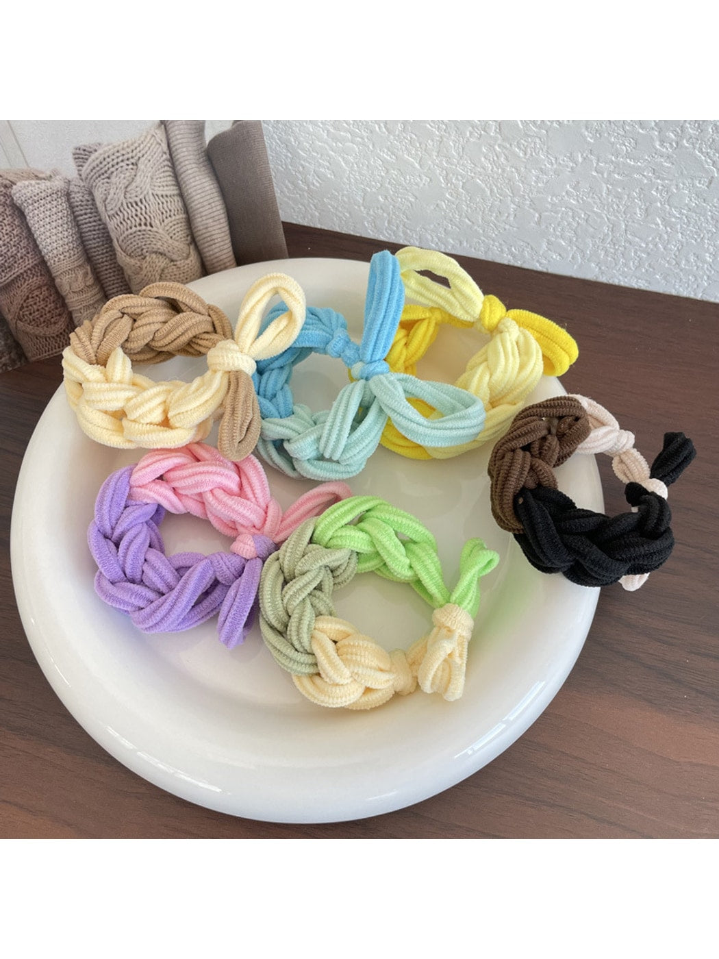 Gifty - Braided Nylon Bow Style Stretch Hair Tie