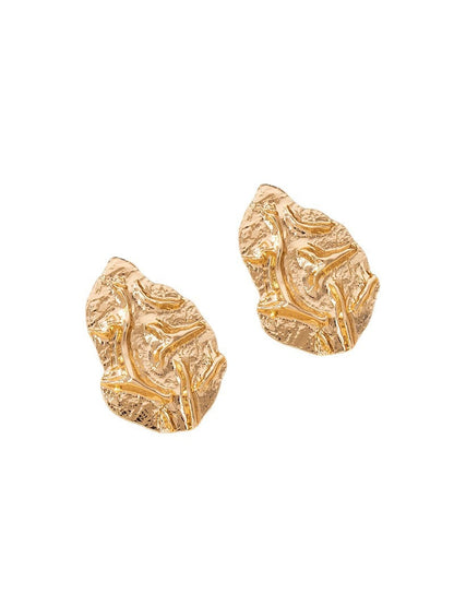 Earedge - Minimal Geometric Textured Alloy Stud Earrings