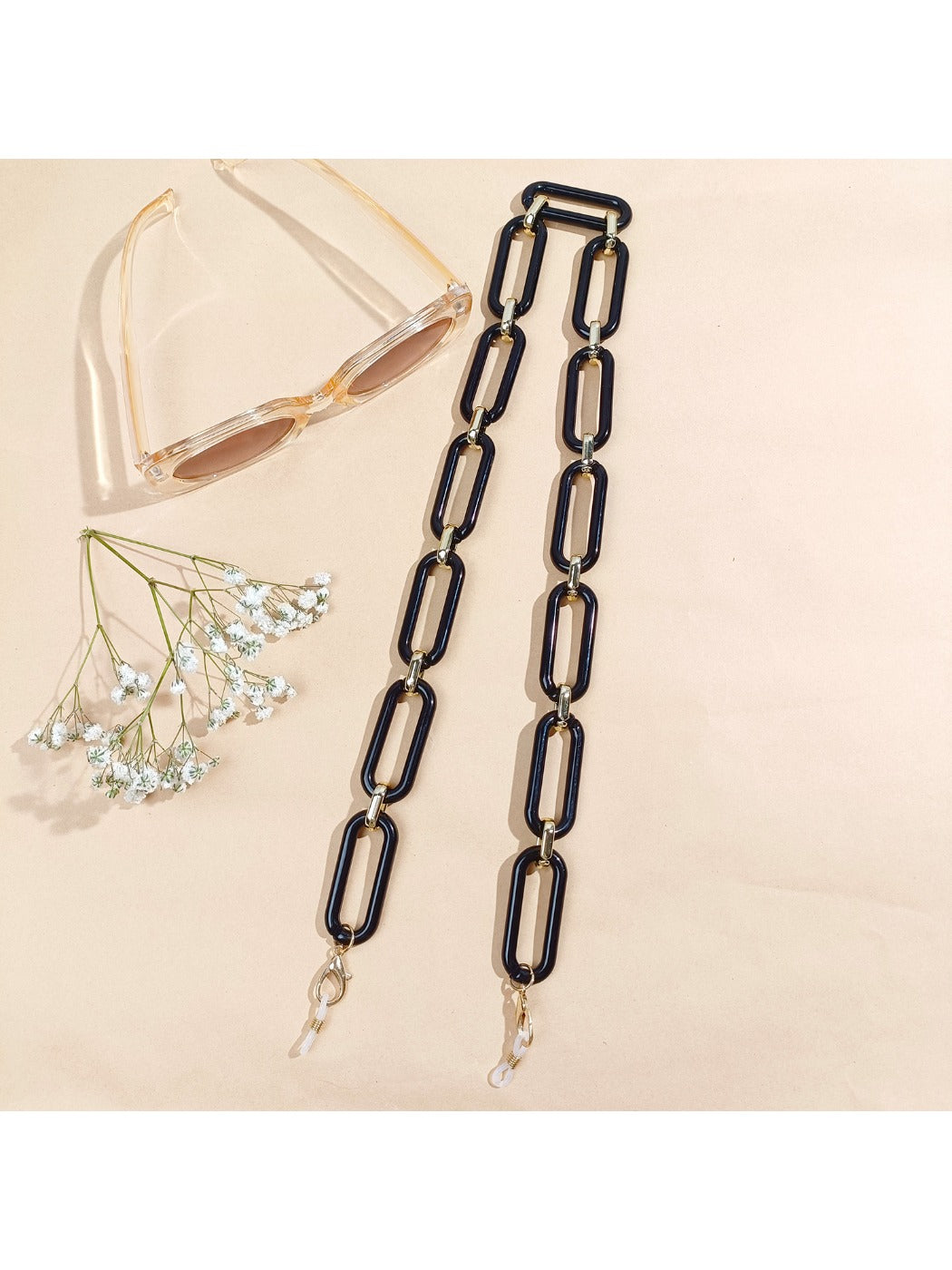 Velra - Minimalist Black Chain Style Eyeglass Strap