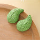 Earedge raffia water drop shaped stud earrings styled with casual outfit
