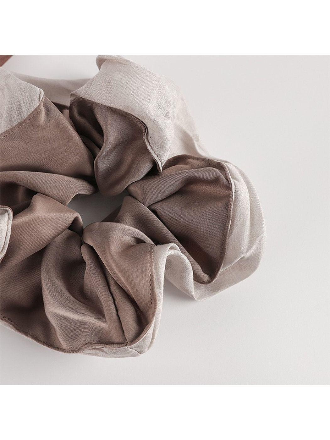 Gifty - Mesh Satin Jacquard Texture Patchwork Scrunchie